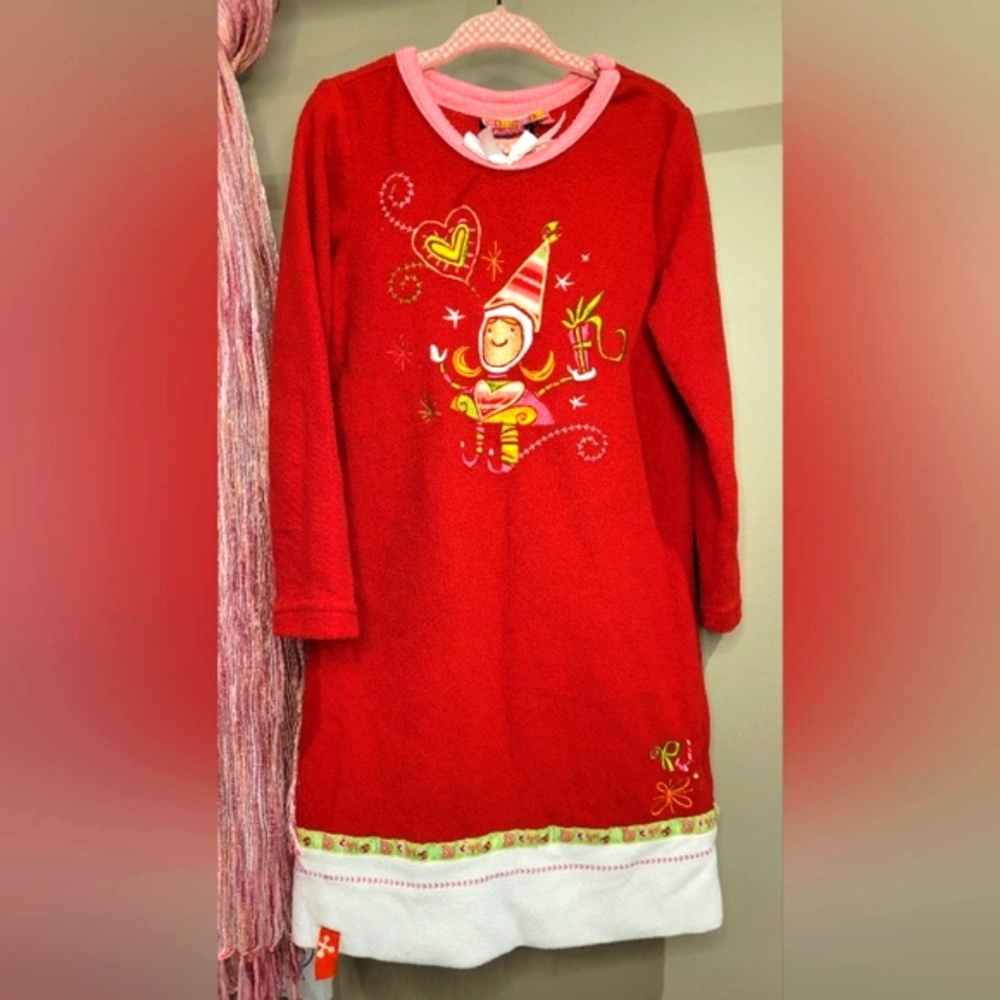 8Y Red Embellished Long Sleeve Crew Neck night dress by Romeo & Juliette